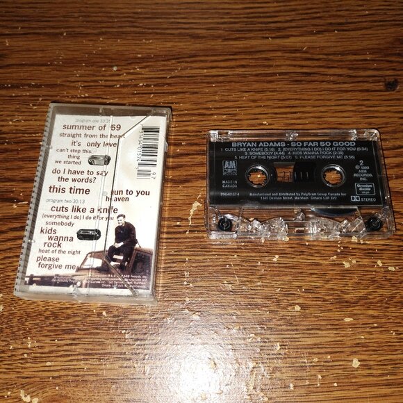 Bryan Adams- So Far So Good on cassette (A & M Records, 1993) - Picture 2 of 2